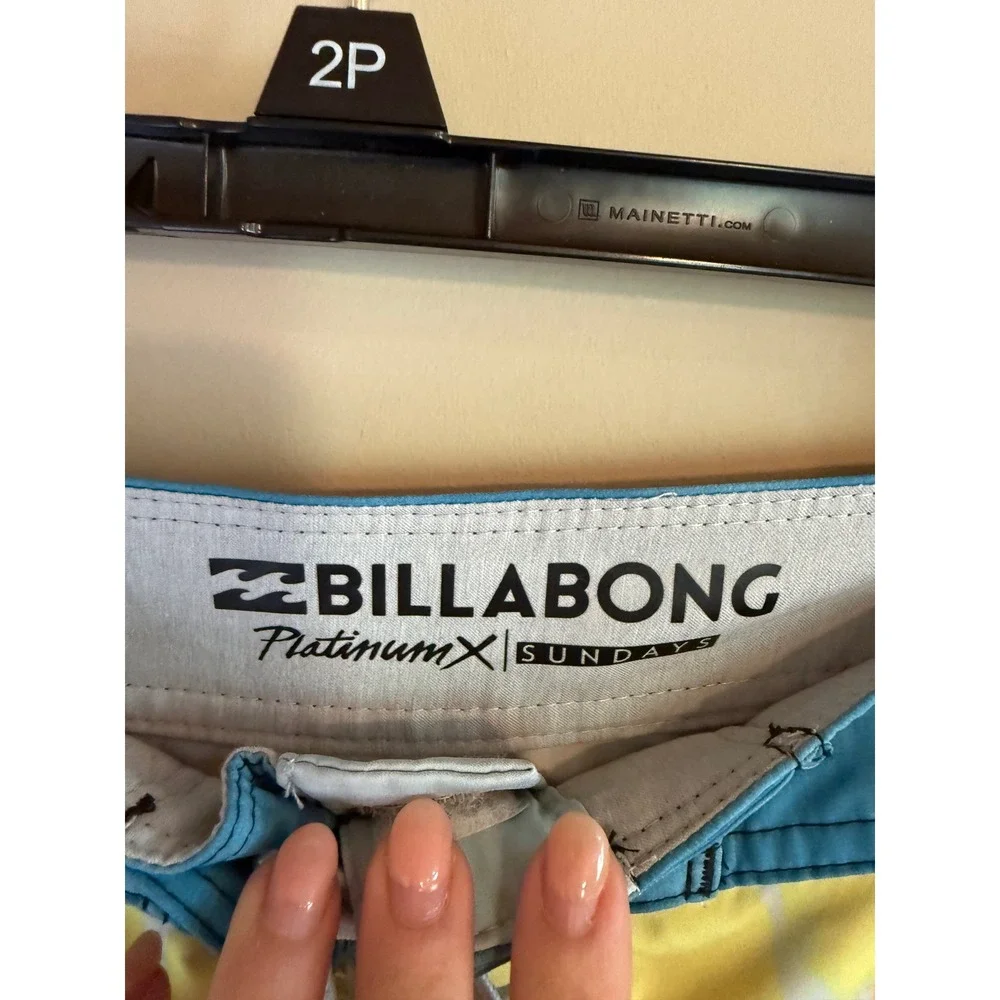 Billabong Platinum X Sundays Board Shorts Mens 34 Blue Yellow Tie Dye Trunks